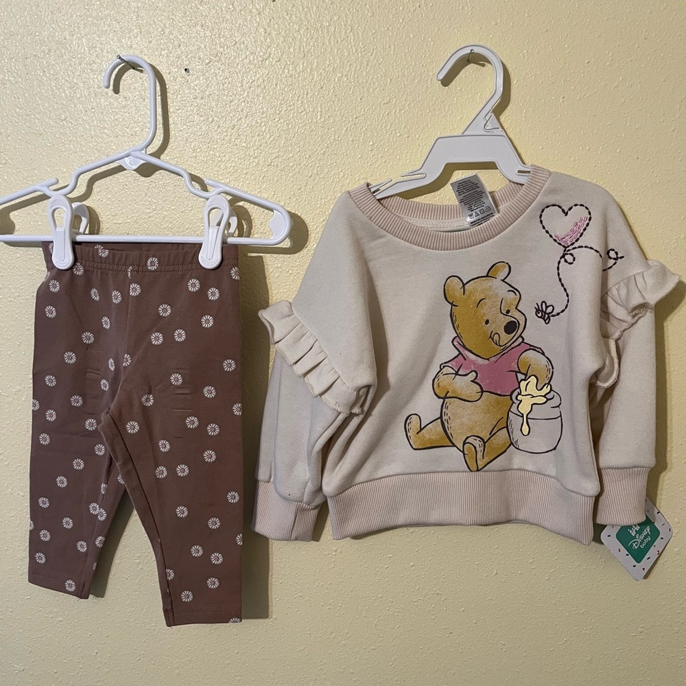 Disney Cream and Brown Winnie the Pooh Kids Matching Set